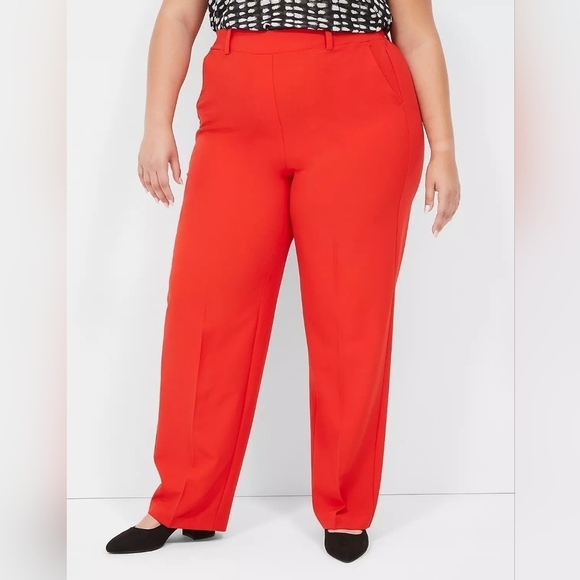 Lane Bryant Pants - Lane Bryant Perfect Drape Pull-On Straight Pant fire red sz 22 WP259
